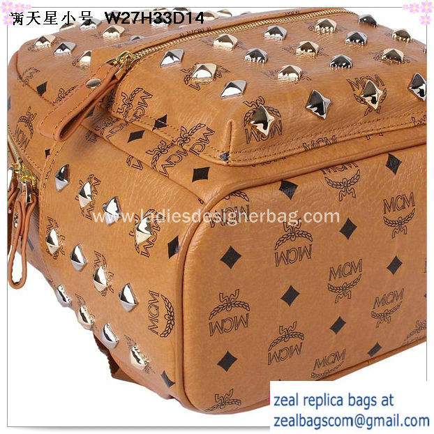High Quality Replica MCM Stark Studded Small Backpack MC2089S Wheat - Click Image to Close